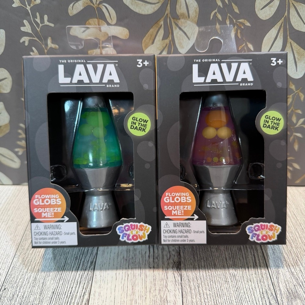 Schylling Lava Squish N Flow Viral Glow In The Dark Squeeze bundle of 2